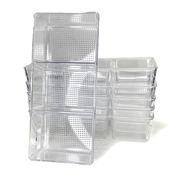 Clear Acrylic 3 Compartment Organizing Trays - 6 - Picture 1 of 6
